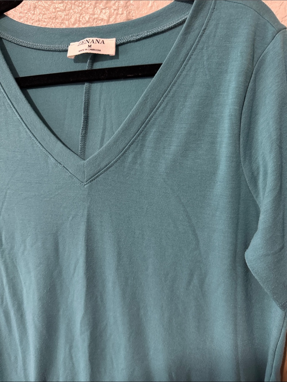 Zenana Outfitters Teal V-Neck Short Sleeve Top - Picture 3 of 9